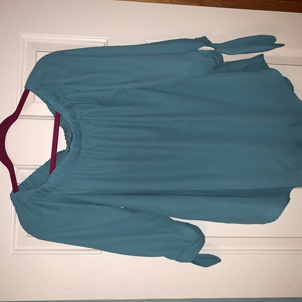 Blue off the Shoulder Shirt